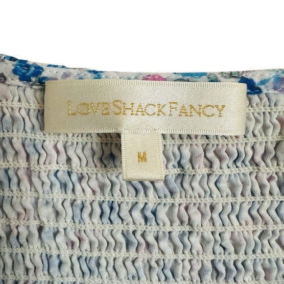 LOVESHACKFANCY LUPPA SMOCKED FLORAL MINI DRESS SIZE MEDIUM - Picture 11 of 15
